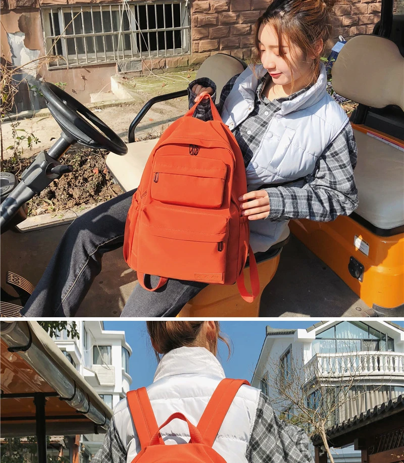 New Teenager Girls Waterproof Nylon Backpacks SchoolBag for Women Multi Pockets Travel Backpack Female School Bag Mochilas