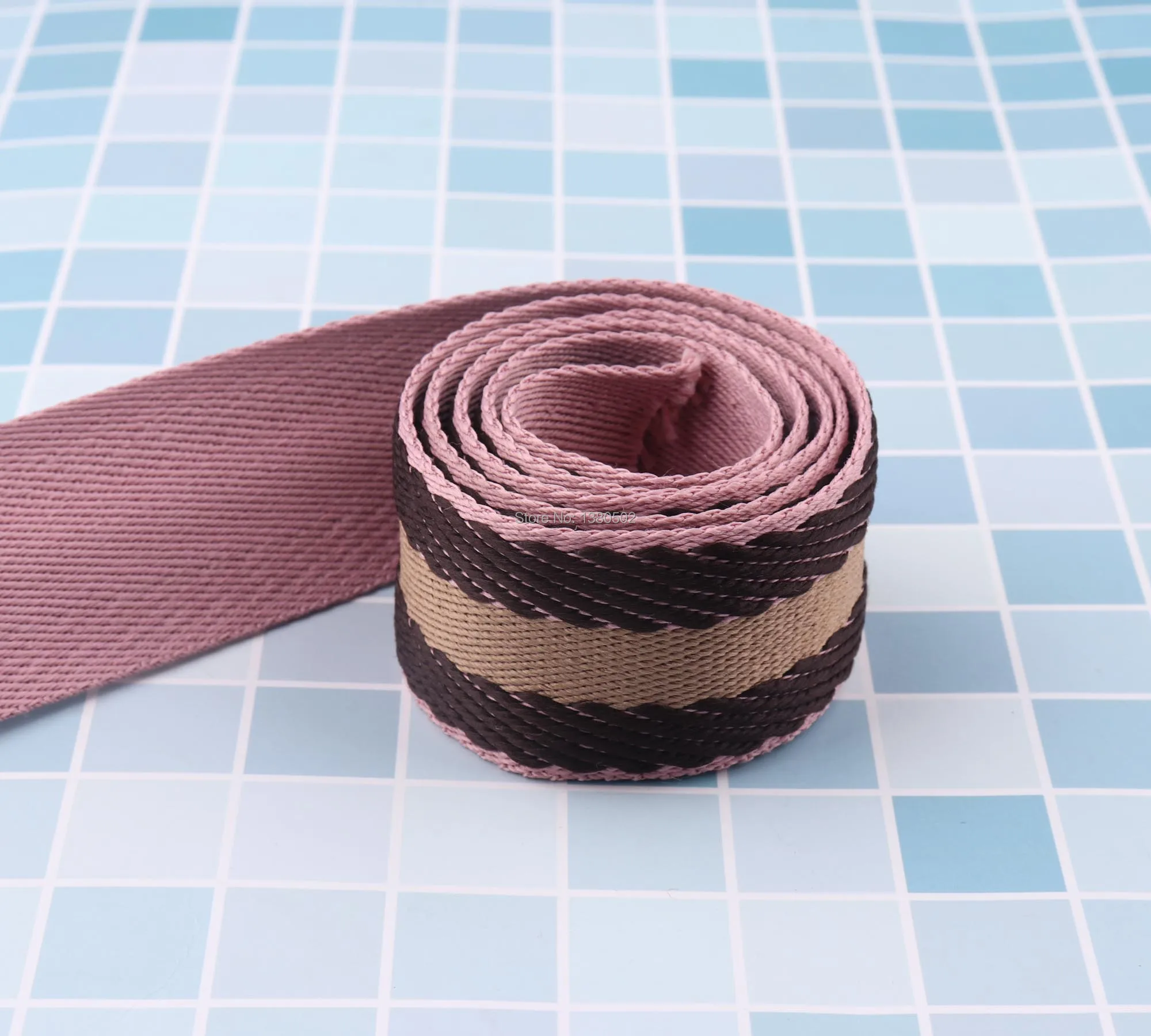 

5Yards 38mm Colorful Striped Webbing Canvas Cotton/polyester Soft Webbing for Bag Straps Belt garment accessories
