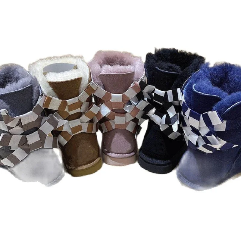 

Новинка 3280, универсальные сапоги из овчины и меха, размер 34-44, Женская классическая женская обувь со средней посадкой и бантом из ленты