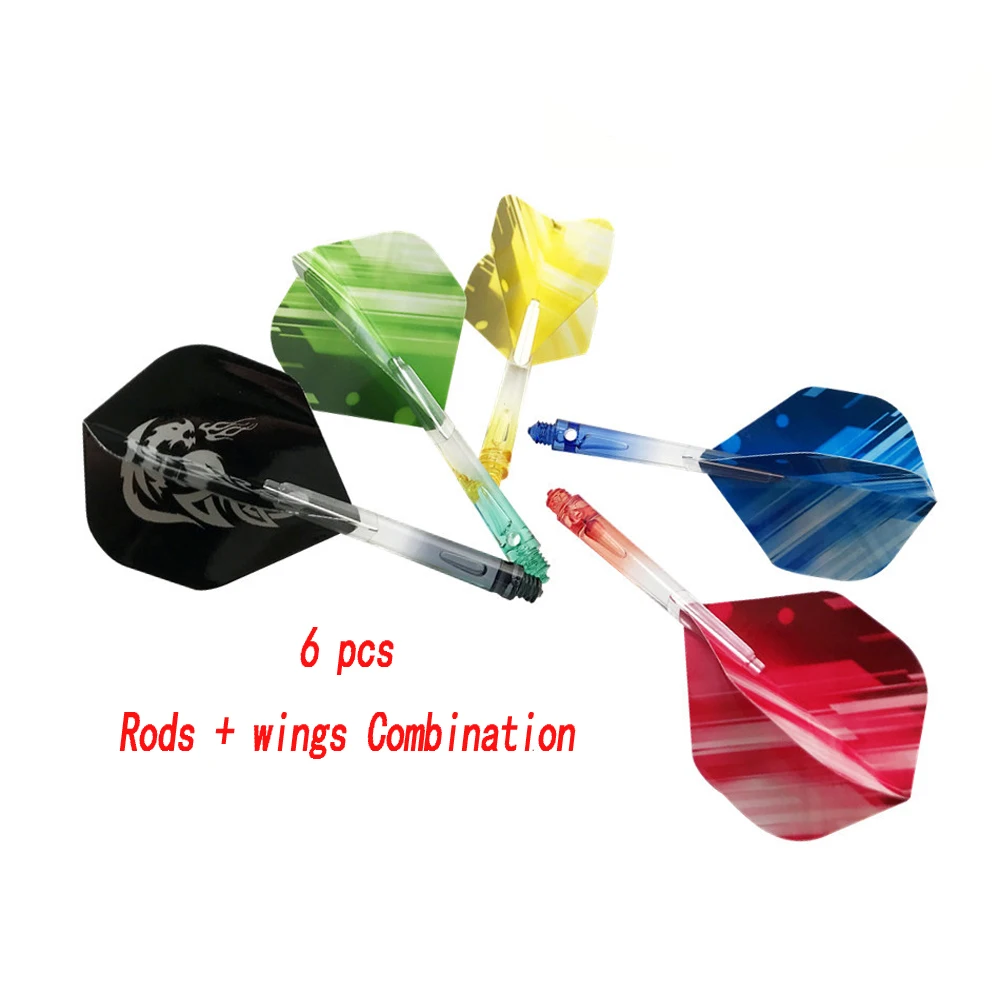 

6 шт., прозрачные дротики 2BA с 6 крыльями, 5 цветов