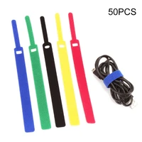 50pcs wholesale 15x1 2cm nylon reusable cable ties with eyelet holes back to back cable tie nylon hook loop fastener management