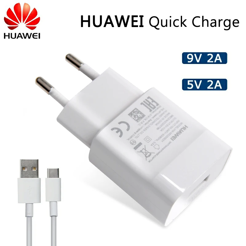 Оригинальное зарядное устройство huawei 5 В/2 А, быстрая зарядка 9 В/2 а для huawei P8 P9 Plus Lite Honor 8 9 Mate10 Nova 2 2i 3 3i, оригинальная зарядка