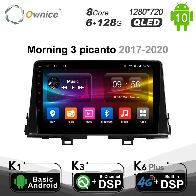 

Ownice Android 10.0 DVD GPS Navi Car Stereo for Kia Morning 3 picanto 2017 - 2020 4G LTE DSP SPDIF Radio Auto Headunit 6G+128G