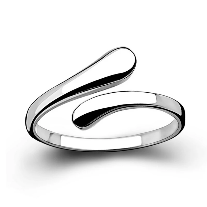 Модное милое открытое женское кольцо простое серебряное ювелирное изделие| |