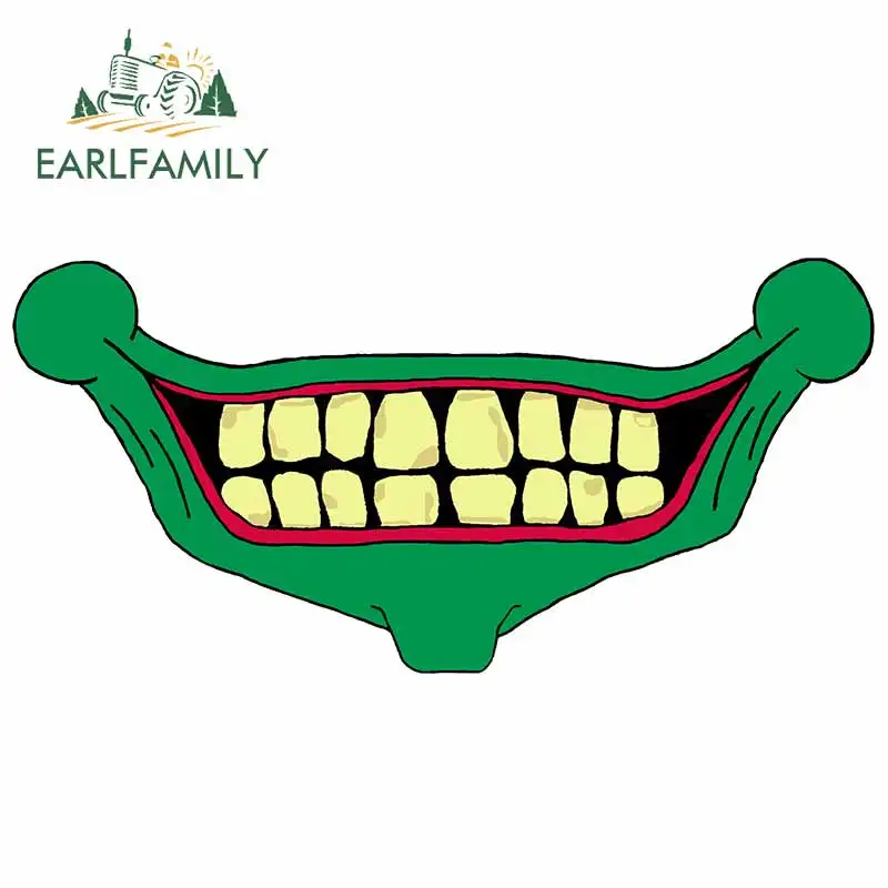 

EARLFAMILY 13cm x 6.3cm For Creepy Smile Motorcycle Car Stickers Interesting Decal Graffiti Occlusion Scratch Car Door Protector