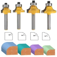 4pcs set 14shank corner round over router bit fillet knife for wood woodworking tool tungsten carbide milling cutter