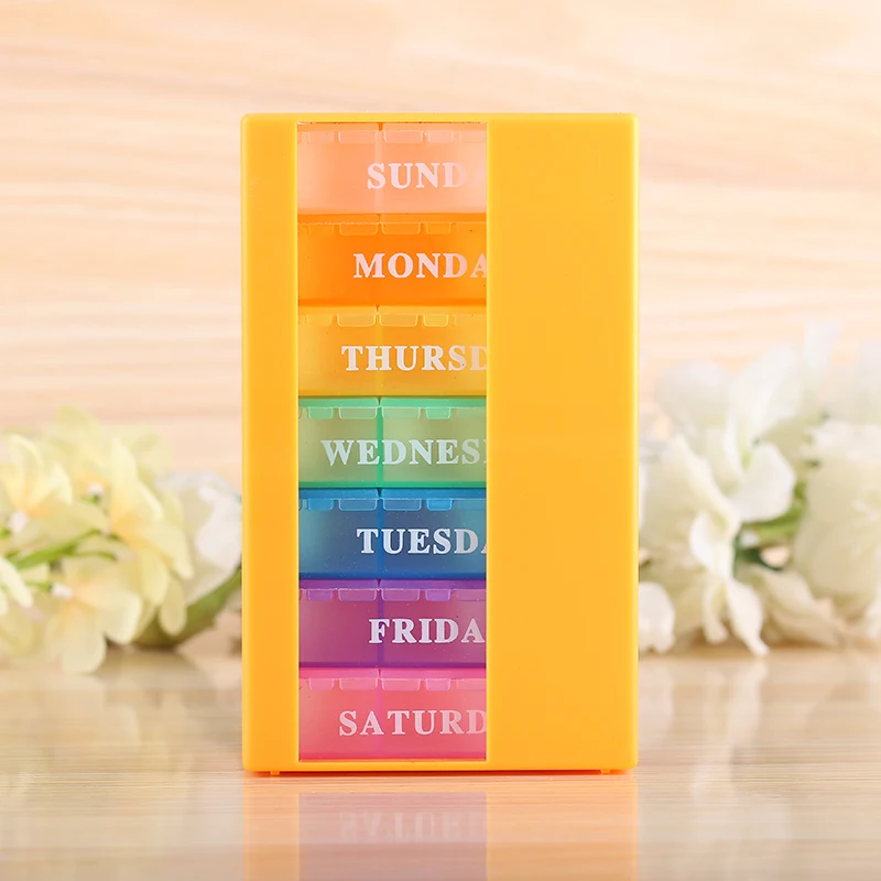 

Weekly Pills Organizer Box Moisture-Proof 7 Day Pill Box Waterproof Dispenser Organizer Storage Boxes Pillboxes Plastic Supplies