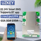 Умный Sup-порт BMS 8s LiFePo4, порт общего пользования, Bluetooth, 60 А, 80 А, 100 А, 24 В, 29 в, литий-ионный баланс, отдельный порт для электровелосипеда, электроскутера, PCM