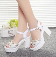 2021 new sexy fashion womens sandals summer diamond fish mouth sponge cake platform high heels casual outdoor slippers womens
