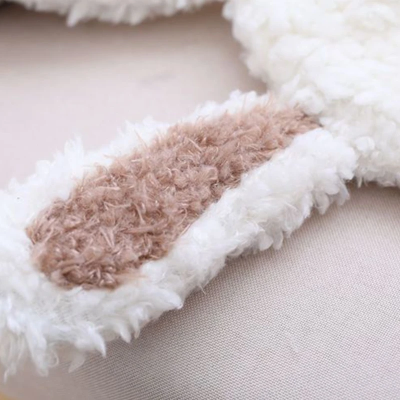 

Cartoon Bunny Rabbit Ears Faux Fleece Plush Hat Fuzzy Warm Animal Earflap Cap