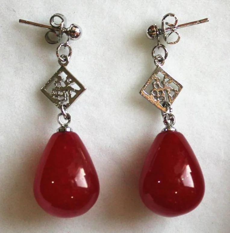 Оптовая продажа китайский стиль фу 12*16 мм Необычные красные нефриты