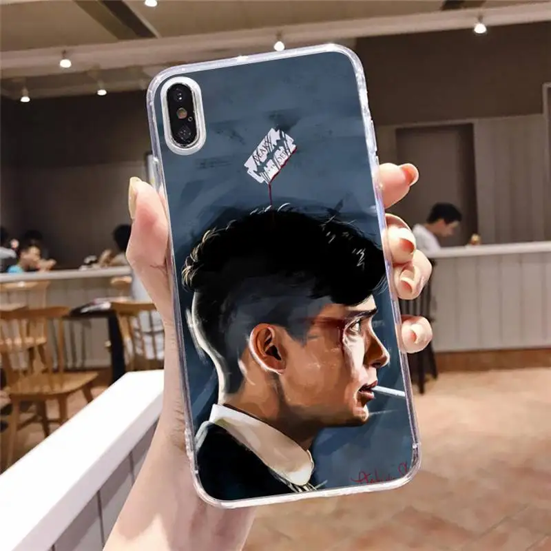 

peaky blinders Tommy Shelby fundas Phone Case Transparent for iPhone 6 7 8 11 12 s mini pro X XS XR MAX Plus