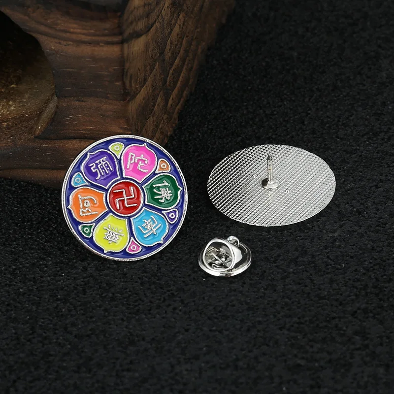 Брошь Будда в этническом стиле аксессуары для одежды значок Тай Чи с мантрой