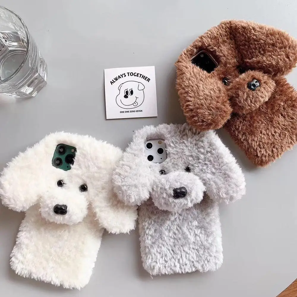 Teddy Stuffed Toy Silicone Phone Case For iphone6 7 8 plus cases X XR XS MAX luxury HandmadeWarm iPhone11 Pro Max Cover |