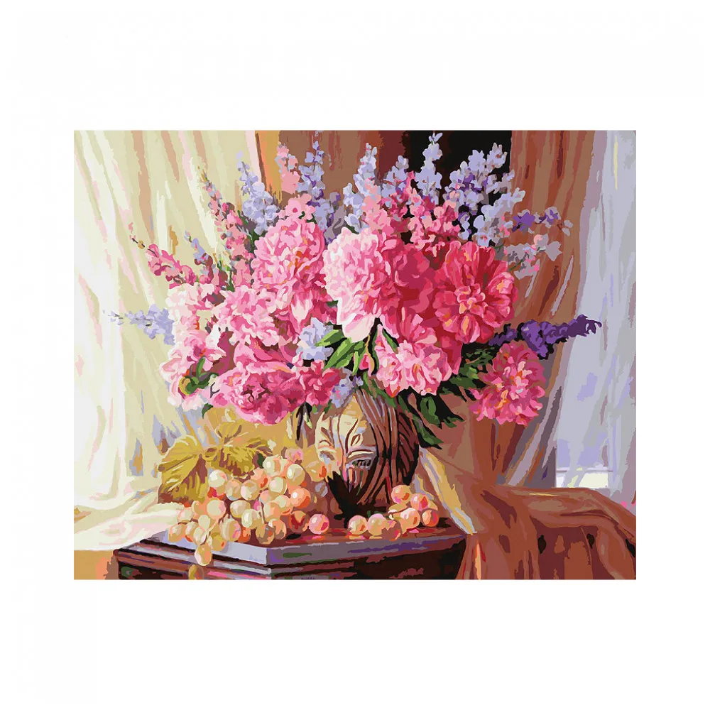 &quotВиноградно пионовое&quot Живопись по номерам на холсте 40 * 50. Белоснежка. 143 AB|Юный