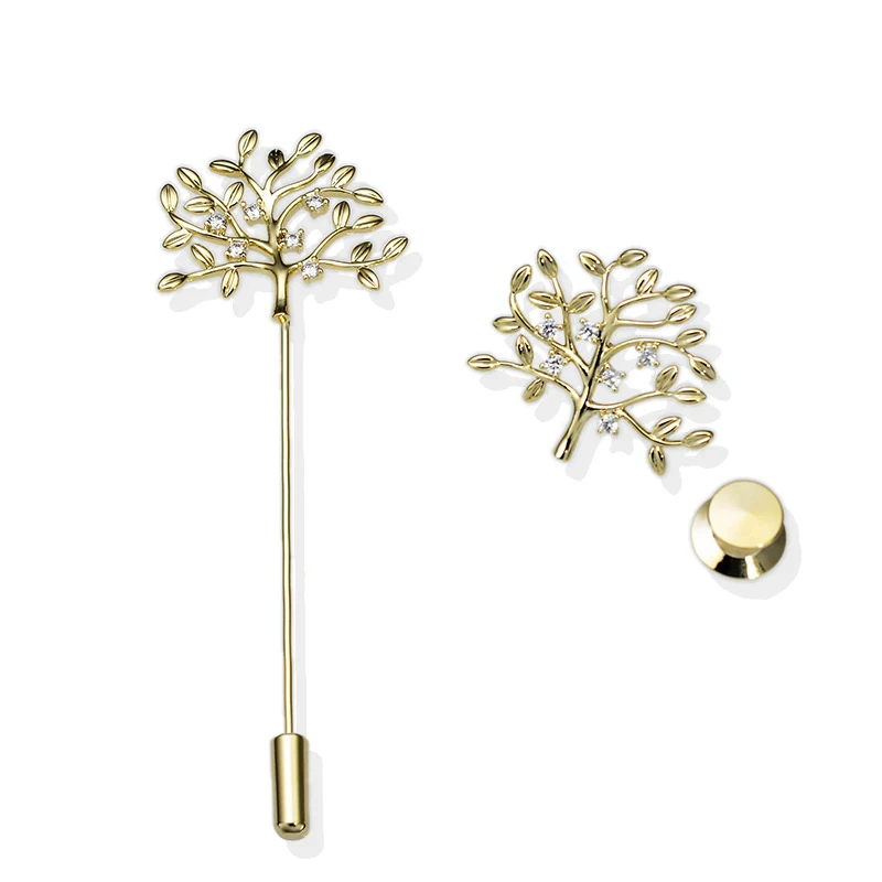 Мужская/Женская Брошь на лацкан OBN медная Металлическая Булавка С Фианитом 5A