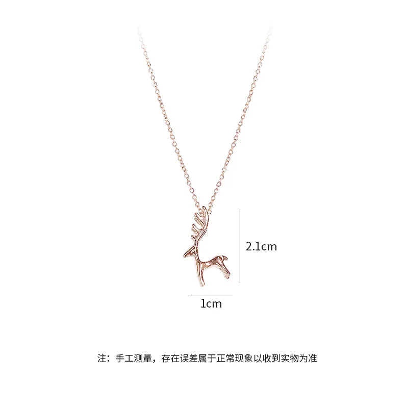 

Korean Style Sweet Elk Pattern Necklace Cute Animal Deer Short Clavicle Chain Female Necklace Jewelry Wholesale