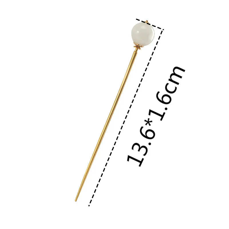 

925 Sterling Silver Jade Lotus Gold Hairpin Chinese Traditional Handmade Hanfu Accessories Fine Jewelry Flyleaf