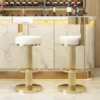 american stainless steel bar stools for kitchen restaurant household backrest bar chairs modern minimalist hotel high foot chair