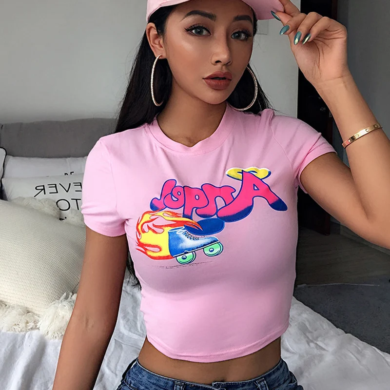 ArtSu Kawaii розовые футболки для женщин 2021 Harajuku мультфильм Медведь Печатный