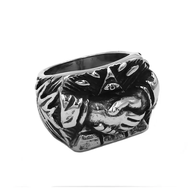 Оптовая продажа подсветка пирамидальный глаз вибрационное кольцо ювелирные