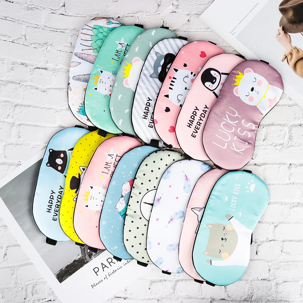 1 шт. нейлоновая мягкая маска для глаз с изображением мультяшных животных повязка