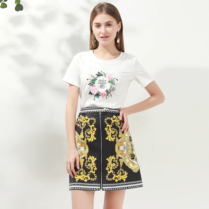 2020 летний женский комплект из 2 предметов высокое качество модные белые футболки