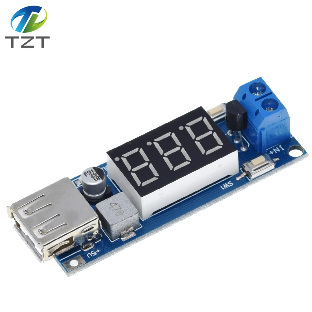 Завеса DC-DC понижающий модуль двухпроводная Вольтметр 5В USB Зарядное устройство