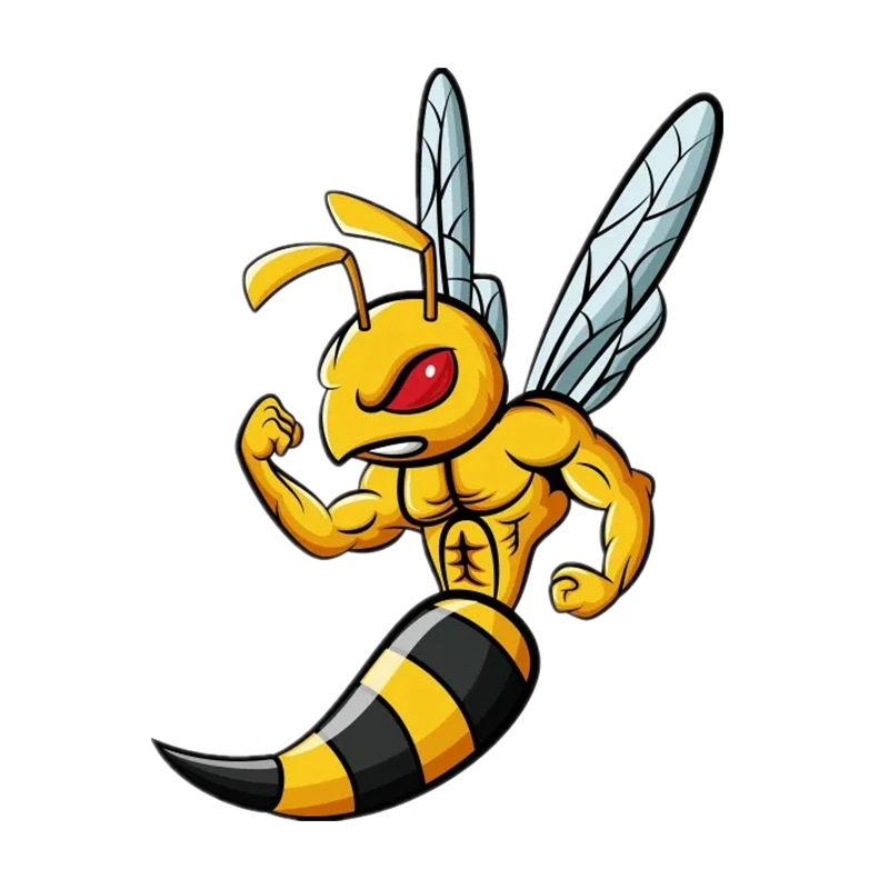 

S40716 # самоклеящаяся наклейка Wasp Hornet, автомобильная наклейка, водонепроницаемые Автомобильные украшения на бампер, заднее стекло