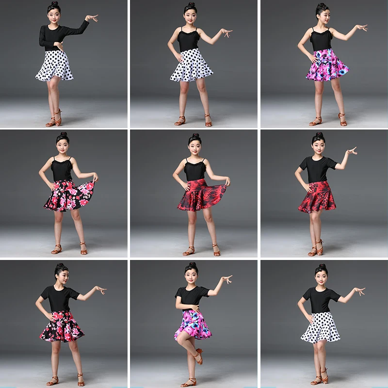 Новинка 2020 детское платье для латиноамериканских танцев юбка с принтом на лямках