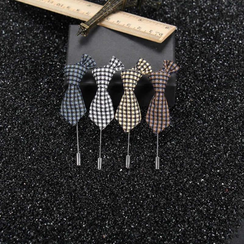 В форме галстука Мужская брошь в полоску популярные модные аксессуары для