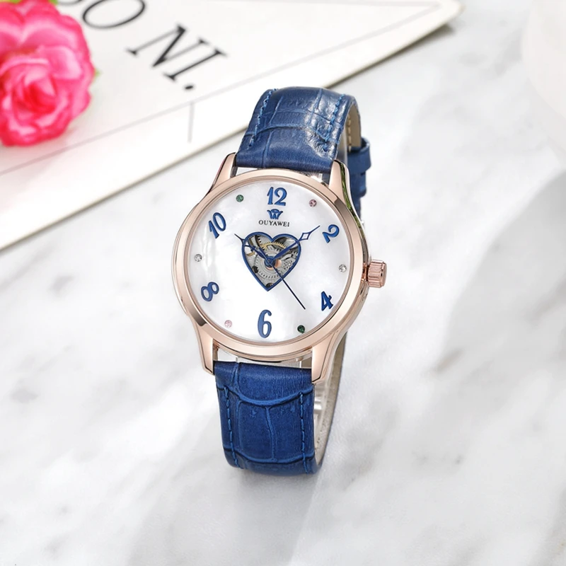 Новое поступление OUYAWEI модные повседневные женские часы самоавтоматические