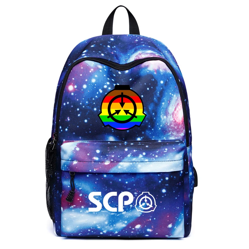 SCP Galaxy Рюкзак с usb-портом школьные рюкзаки для девочек мужские USB зарядка наушники чехол для домкрата Холст Дорожная сумка рюкзак для ноутбука - Цвет: D Blue
