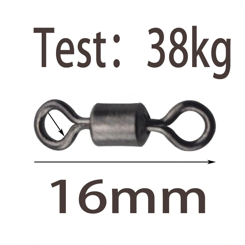 16mm 100 шт./лот шариковый Вертлюг Твердые кольца рыболовные соединители приманки рыболовные крючки, размер 2#-12# рыболовные снасти - Цвет: 16mm