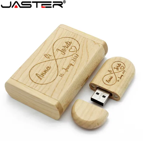 USB-флеш-накопитель JASTER деревянный в коробке, 4/8/16/32/64 ГБ