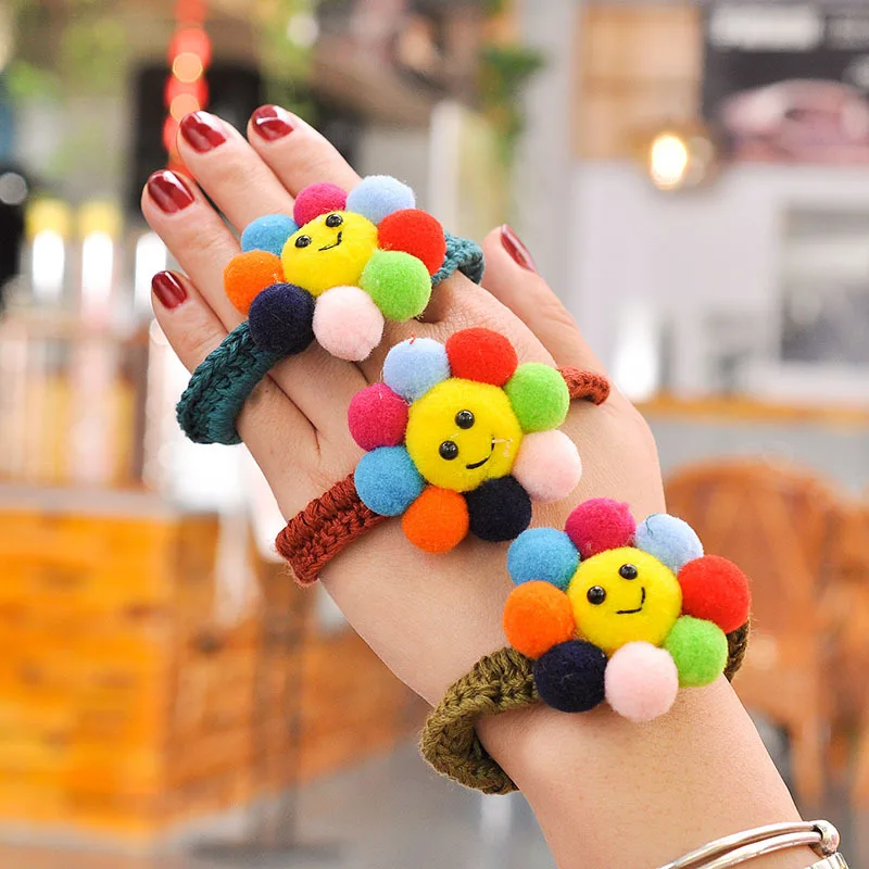 Резинка для волос женская трикотажная с подсолнухами |