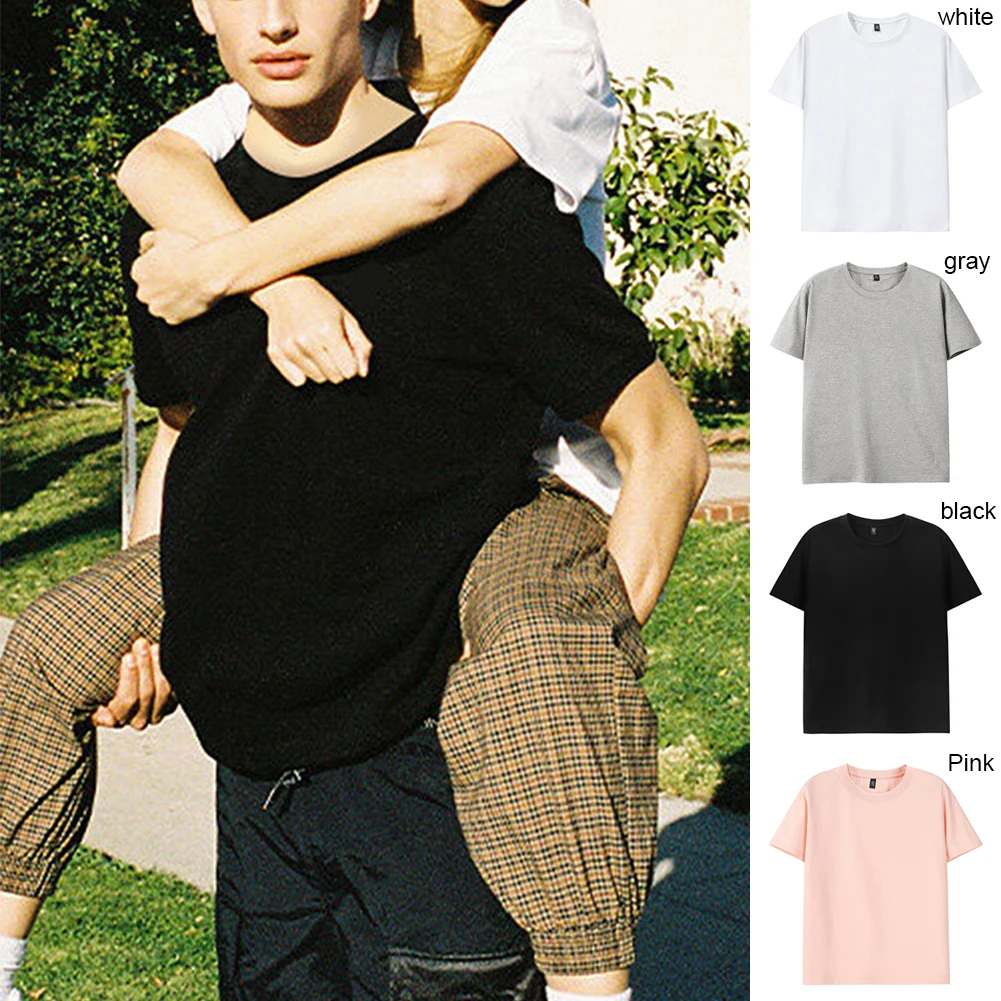 

Harajuku Cotton Solid Color Basic T Shirt Women Casual O-neck Friends 2021 Summer Top Korean Hipster Streetwear White Tshirts