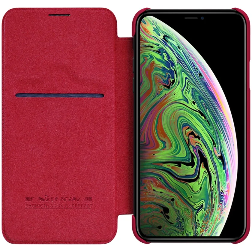 Для iPhone 11 Pro Max Флип-кейс чехол на айфон Nillkin Qin винтажный кожаный флип-чехол с