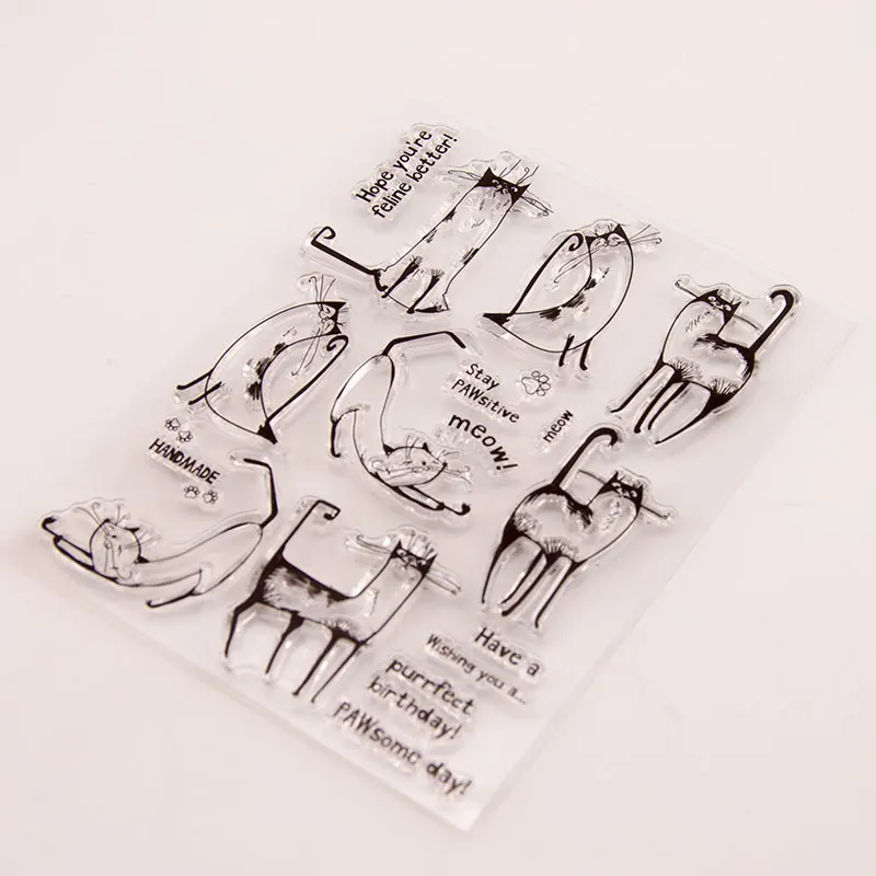 Прозрачный силиконовый штамп/печать с изображением животных 11x15 для