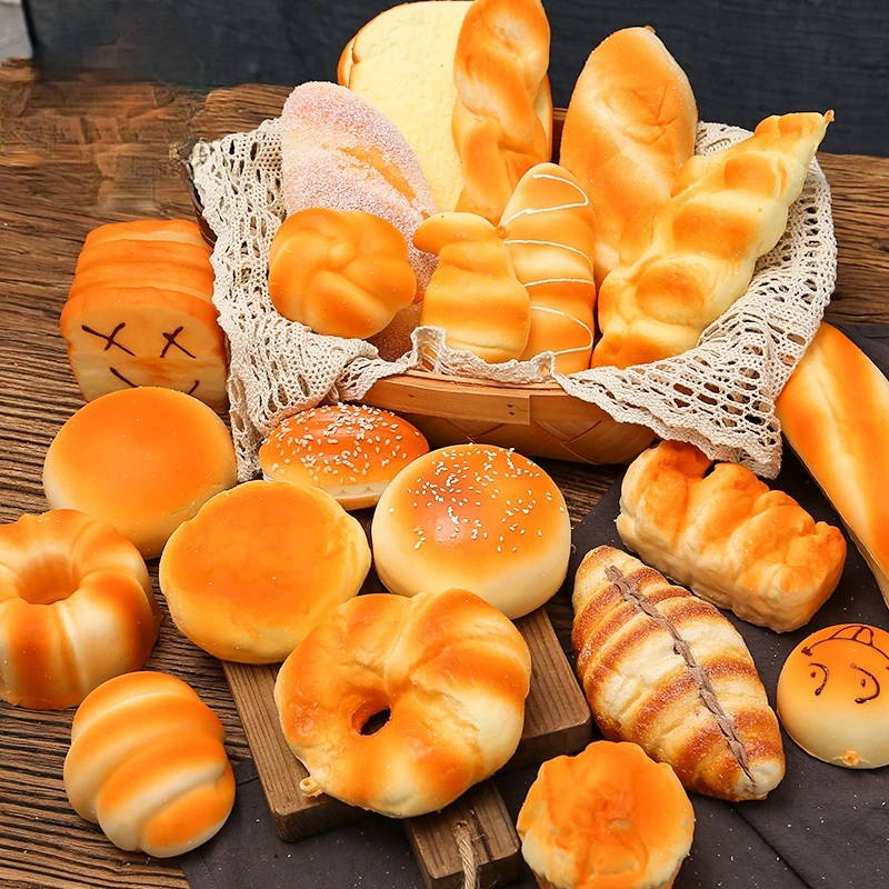 Simulaci&oacute;n de pan de juguete fragante, descompresi&oacute;n de alimentos, decoraci&oacute;n de frutas, muebles, modelo de pan falso, accesorios de rebote lento-1