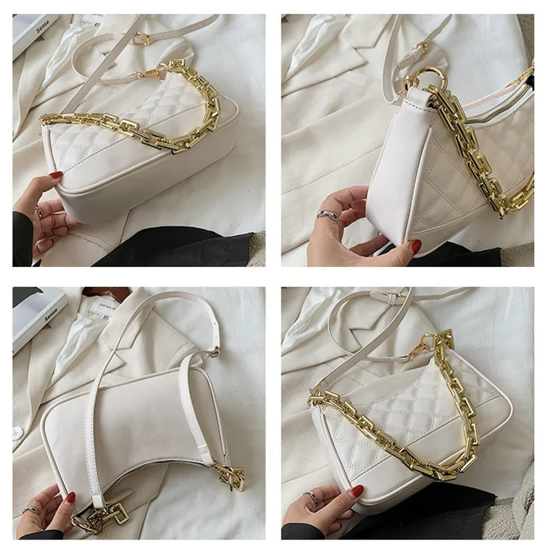 

2020 Fashion Chains Baguette Bas for Women Summer Crossbody Bags Lady Travel Purses and Handbags Female Shoulder Messenger Bag