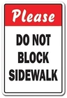 Пожалуйста, не блокируйте тротуар, вождение автомобиля, дорожный знак, Предупреждение алюминиевый знак для гаража, легко монтируется