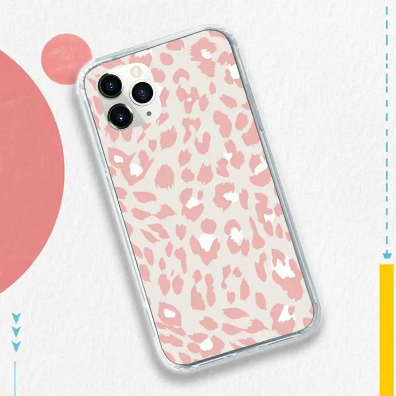 

Leopard print fashion pattern color Phone Case Transparent soft For iphone 5 5s 5c se 6 6s 7 8 11 12 plus mini x xs xr pro max