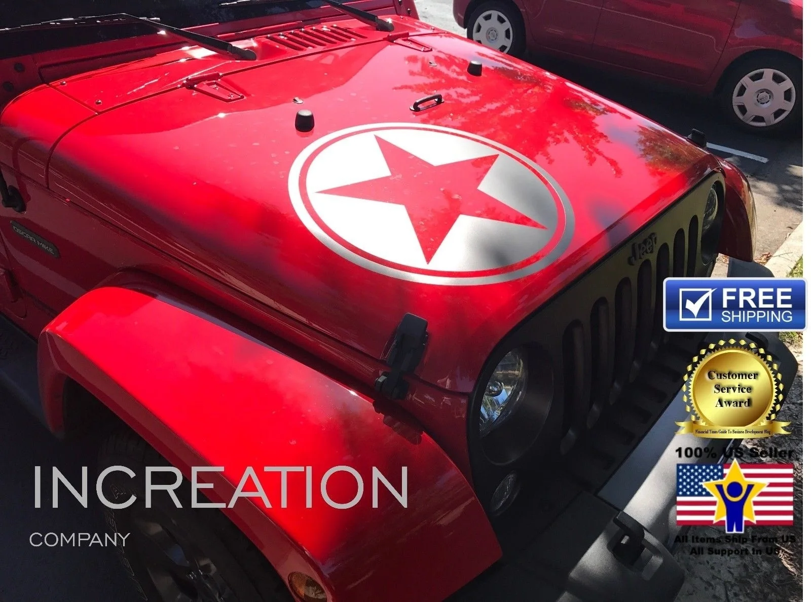 

Для состаренного Jeep Wrangler 4x 4 виниловая наклейка художественный капюшон армейская звезда графика