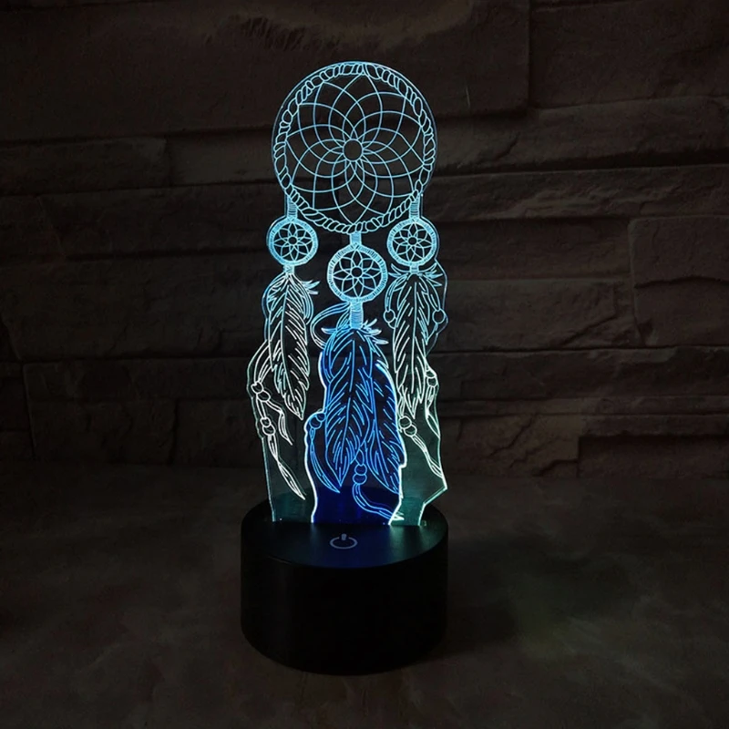 

Dream Catcher Pattern Visual 3D Night Light Creative LED Colorful Lamp Home Bar