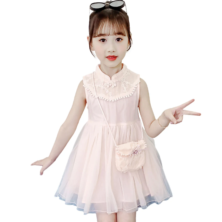 Платье для девочек с вышивкой девочки детское легкое сеточное платье вечерние