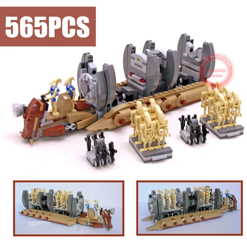 

New 565PCS Battle Droid Troop Carrier Star Space Series Wars Droid Figures Model Building Block Brick Toy Gift Kid Boy