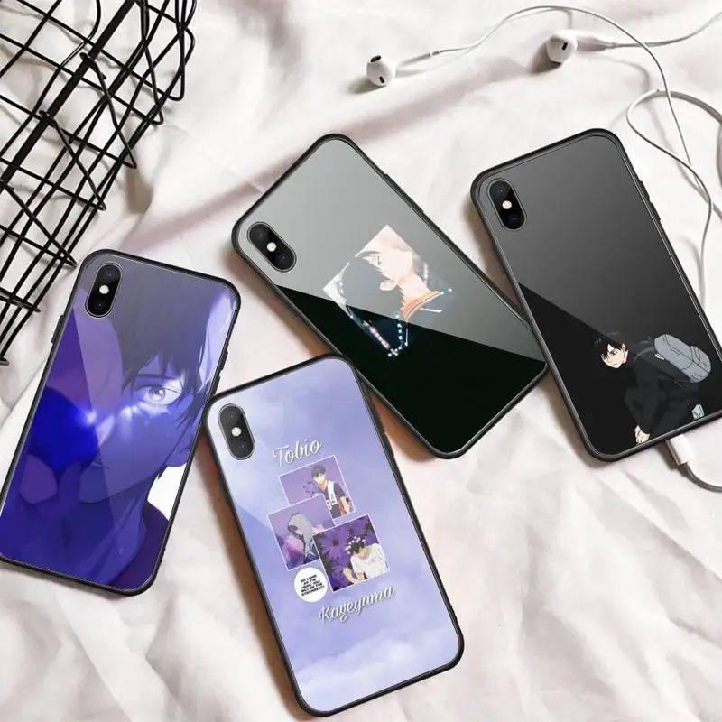 

Tobio Kageyama Haikyuu anime Phone Case Tempered glass For iphone 5C 6 6S 7 8 plus X XS XR 11 PRO MAX