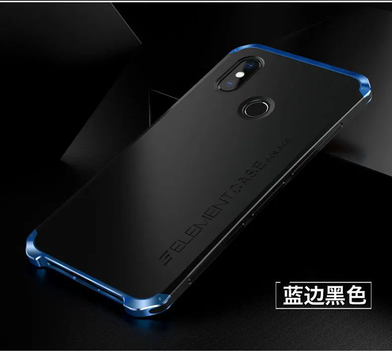 Глобальный противоударный защитный чехол для Xiaomi Redmi Note8 Pro чехол Роскошный металлический каркас жесткий \ Матовый ТПУ чехол для Redmi Note 7 6 Pro mi9 Coque - Цвет: black blue