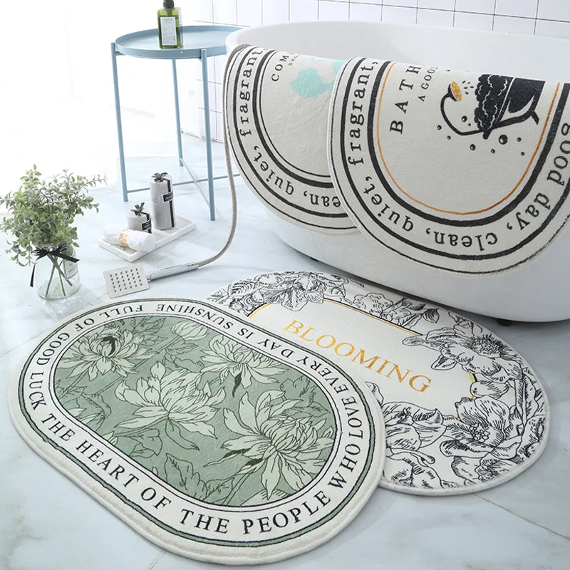 

Non-Slip Bath Mat Absorbent Carpets INS Style Doormat Entrance Mats Balcony Porch Area Rugs Living Room Bathroom Alfombra